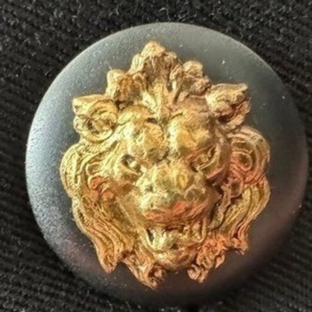 Vintage 80s Chanel Boutique Cropped Black Wool Silk Lion Head Button Blazer xs - Picture 9 of 9